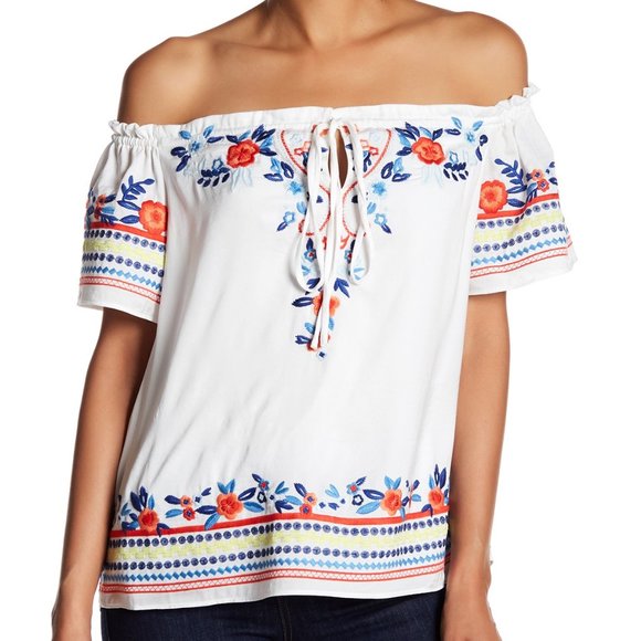 Parker Ariel Bright Embroidered Top - Picture 1 of 5